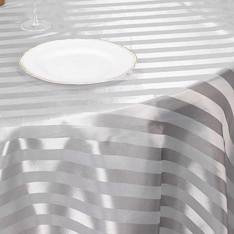 120" Stripes Satin Round Tablecloth Wedding Party Table Linens Event Decorations - Picture 53 of 65