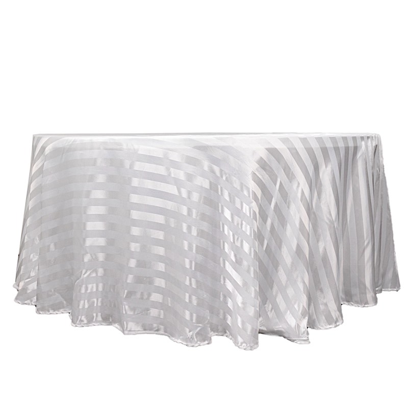 120" Stripes Satin Round Tablecloth Wedding Party Table Linens Event Decorations - Picture 58 of 65