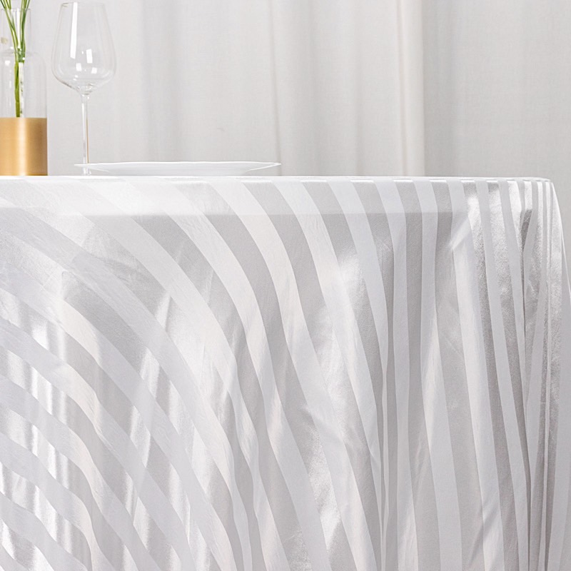 120" Stripes Satin Round Tablecloth Wedding Party Table Linens Event Decorations - Picture 60 of 65