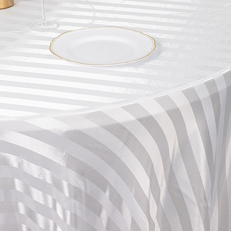 120" Stripes Satin Round Tablecloth Wedding Party Table Linens Event Decorations - Picture 61 of 65
