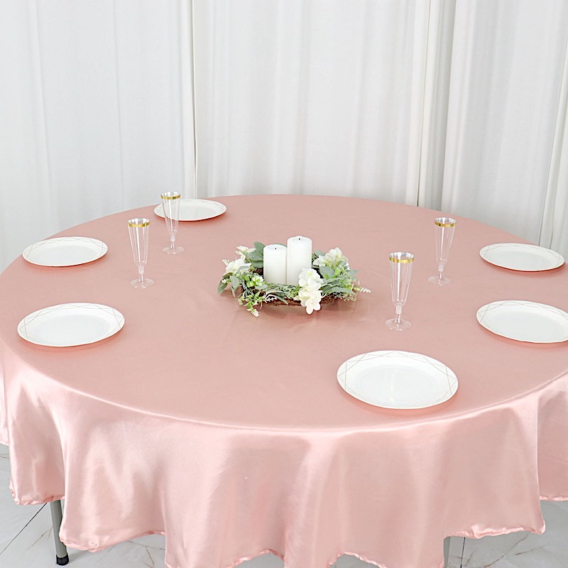 MANTEL REDONDO DE SATÉN DE 90 PULGADAS Cena Boda Fiesta Ropa de cama Decoraciones Venta - Imagen 46 de 107