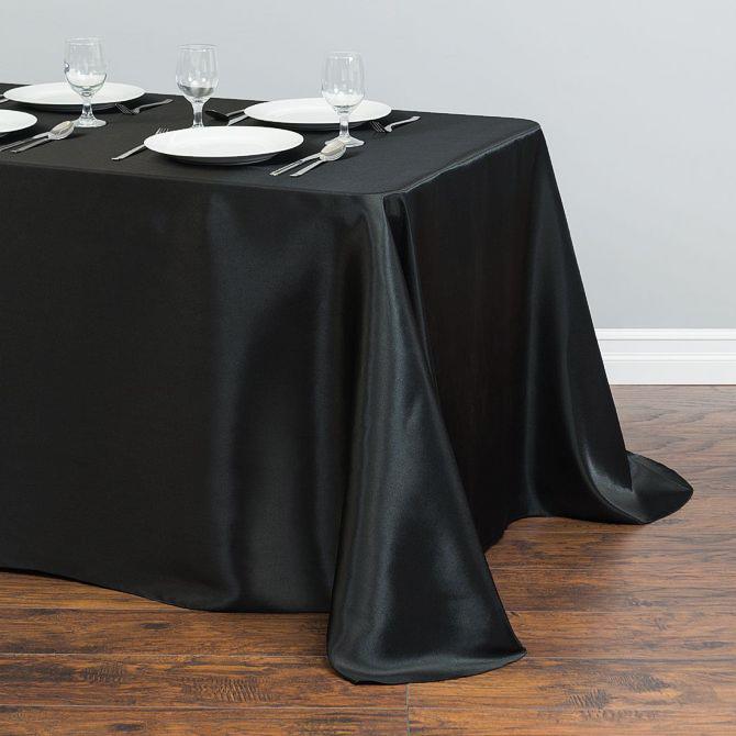 90x132" Satin Rectangular Tablecloth - Wedding Reception Party Decorations - Picture 16 of 227