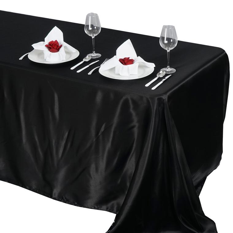 90x132" Satin Rectangular Tablecloth - Wedding Reception Party Decorations - Picture 15 of 227