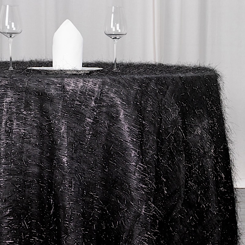 120" Polyester Round Tablecloth Metallic Tinsel Party Events Decorations