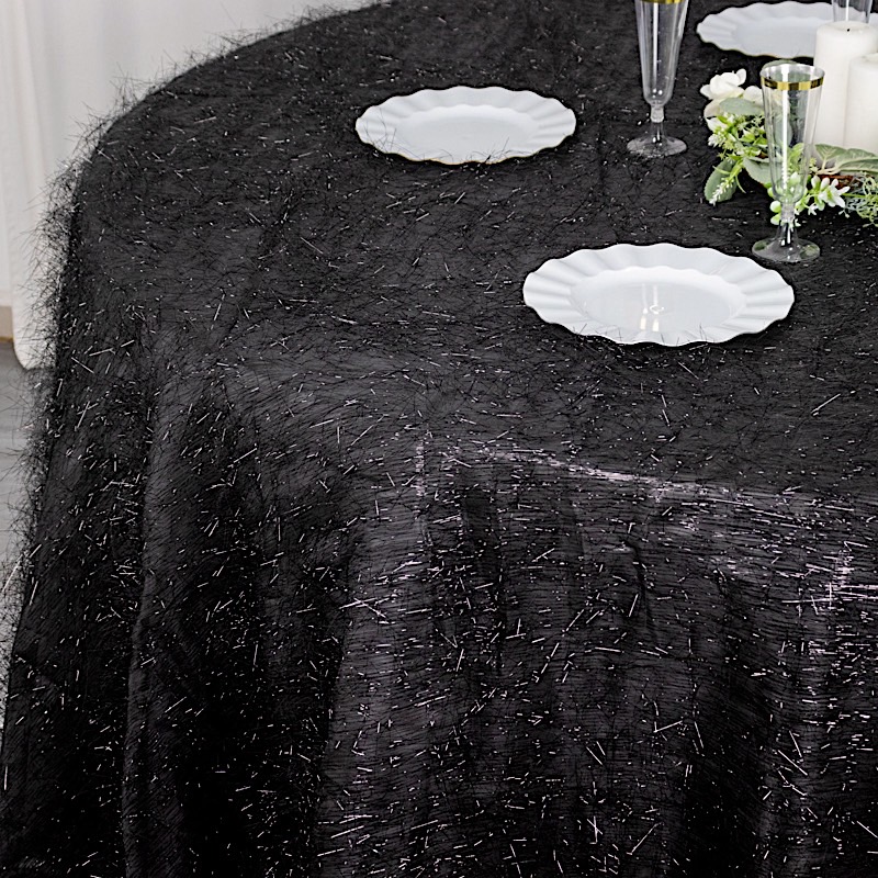 120" Polyester Round Tablecloth Metallic Tinsel Party Events Decorations