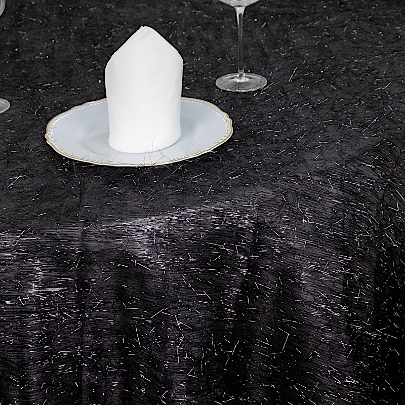 120" Polyester Round Tablecloth Metallic Tinsel Party Events Decorations