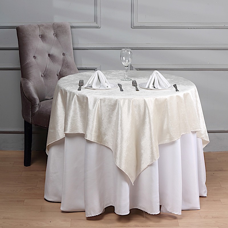 54x54-Inch Square Premium Velvet Table Overlay Wedding Home Decorations Supplies - Picture 32 of 66