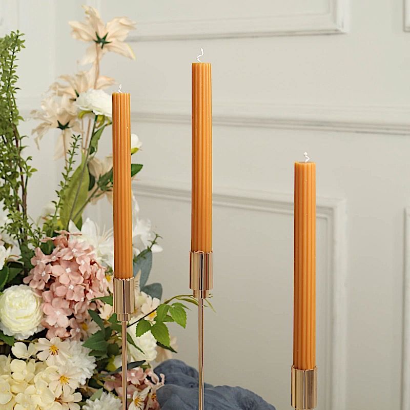 5 Unscented 9 in Premium Wax Taper CANDLES Ribbed Design Party Events Supplies - Picture 55 of 73