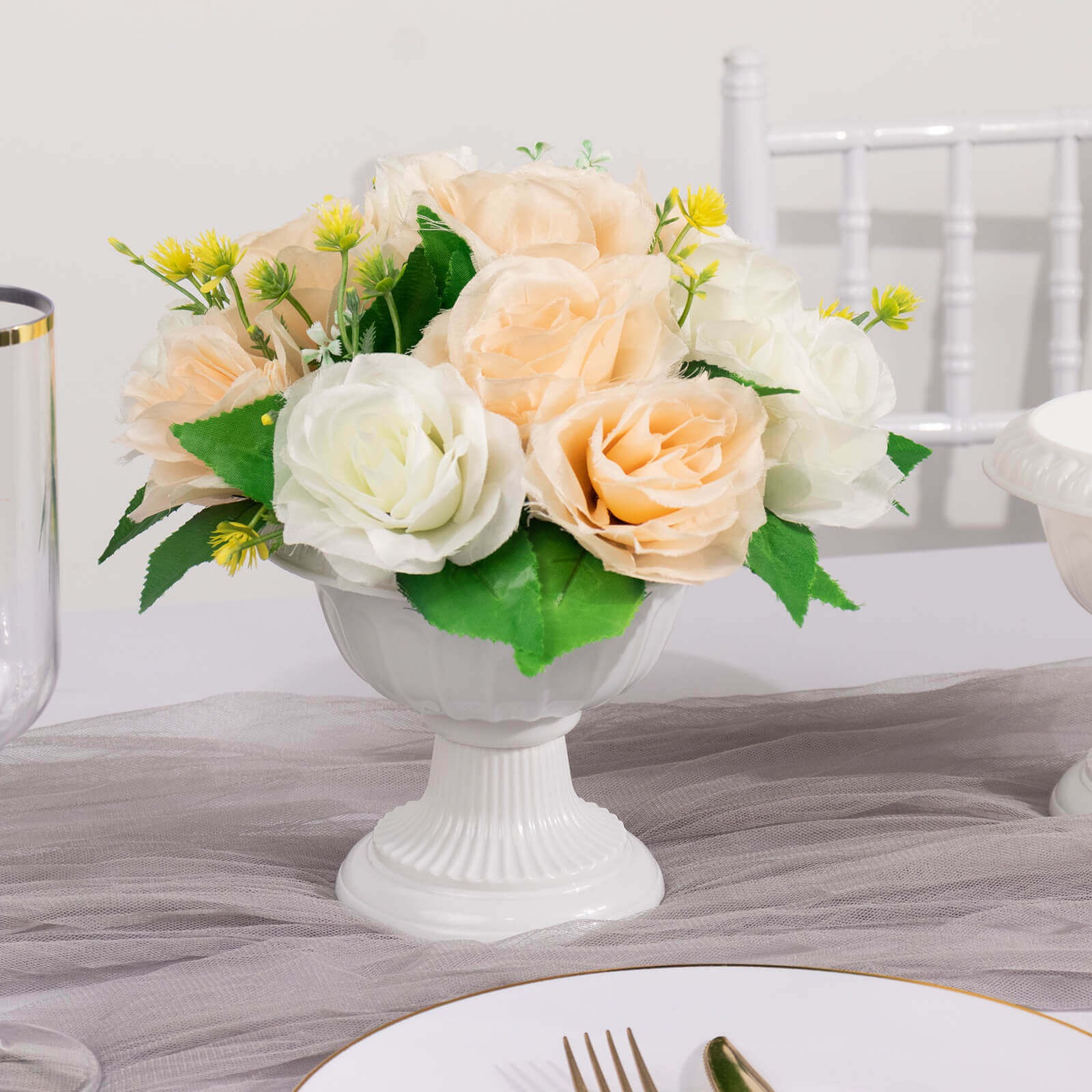 4 pcs 6" Roman Style Plastic Vase Flower Pots Table Centerpieces Decorations - Picture 15 of 17