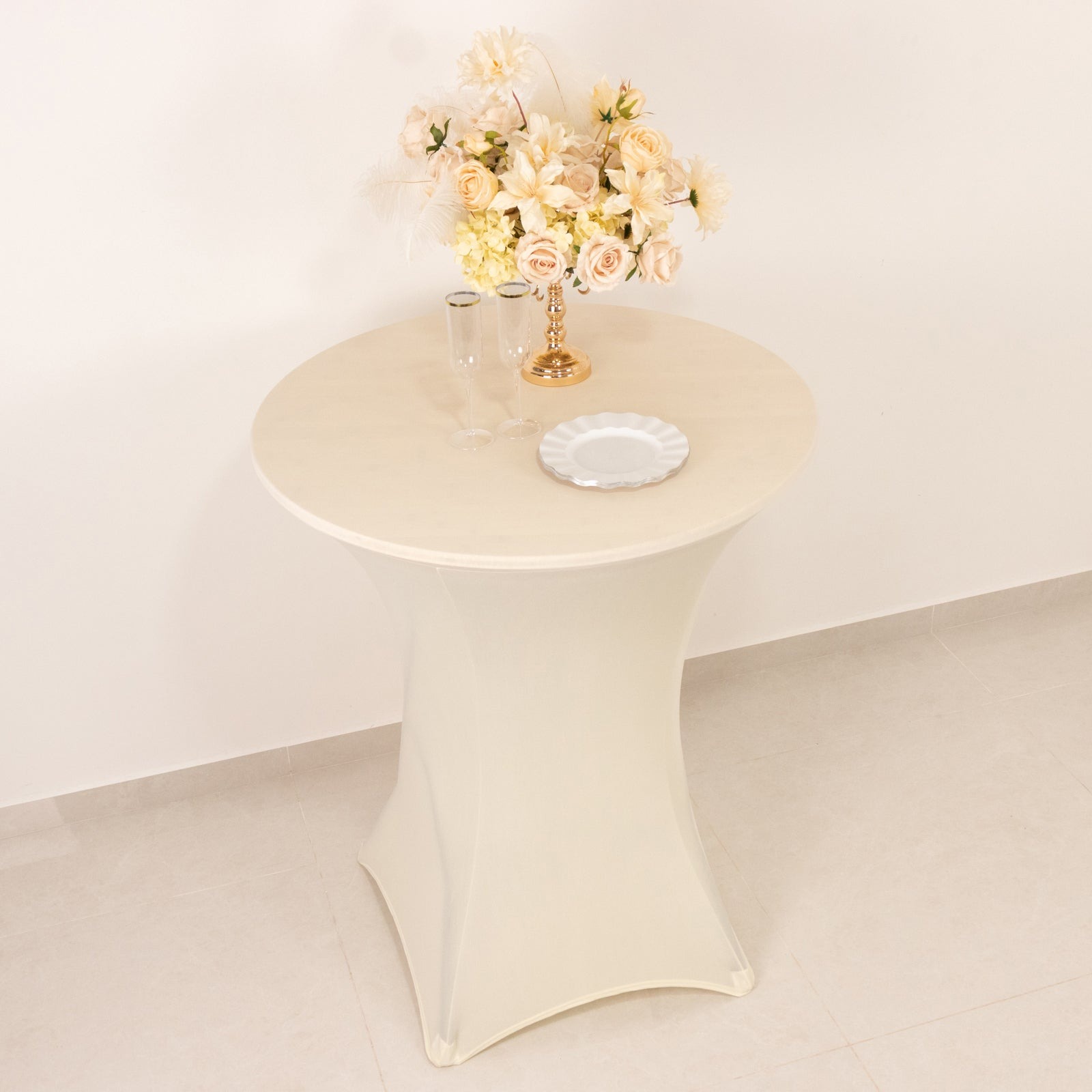 36" Elegant Spandex Cocktail Table Cover High Top Style Tablecloths Wedding - Picture 77 of 147