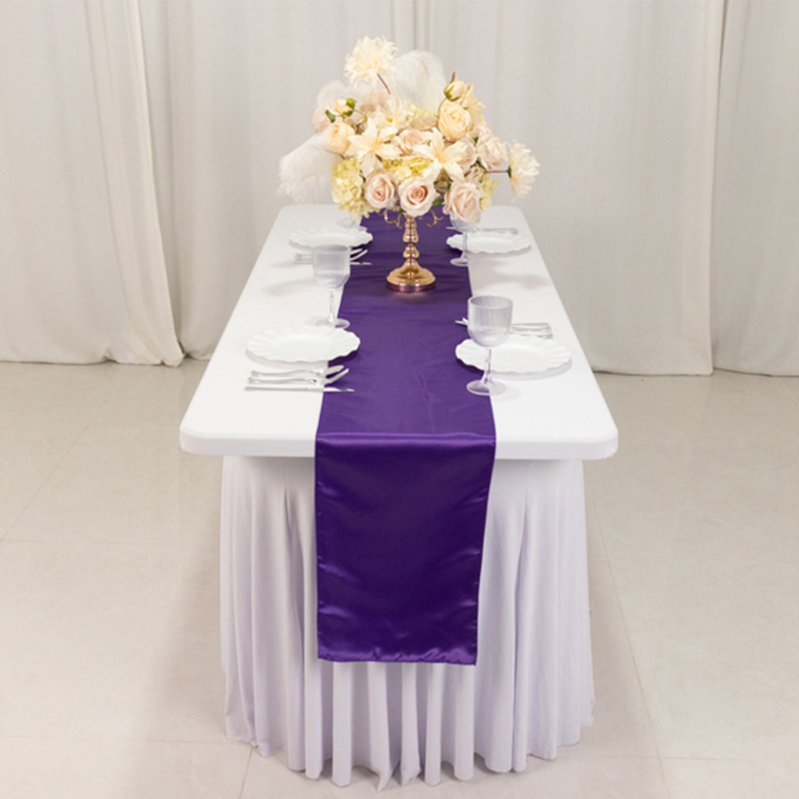 12" x 108" Satin Tischplatte Läufer glänzend Hochzeit Party Catering Dekorationen - Bild 132 von 170