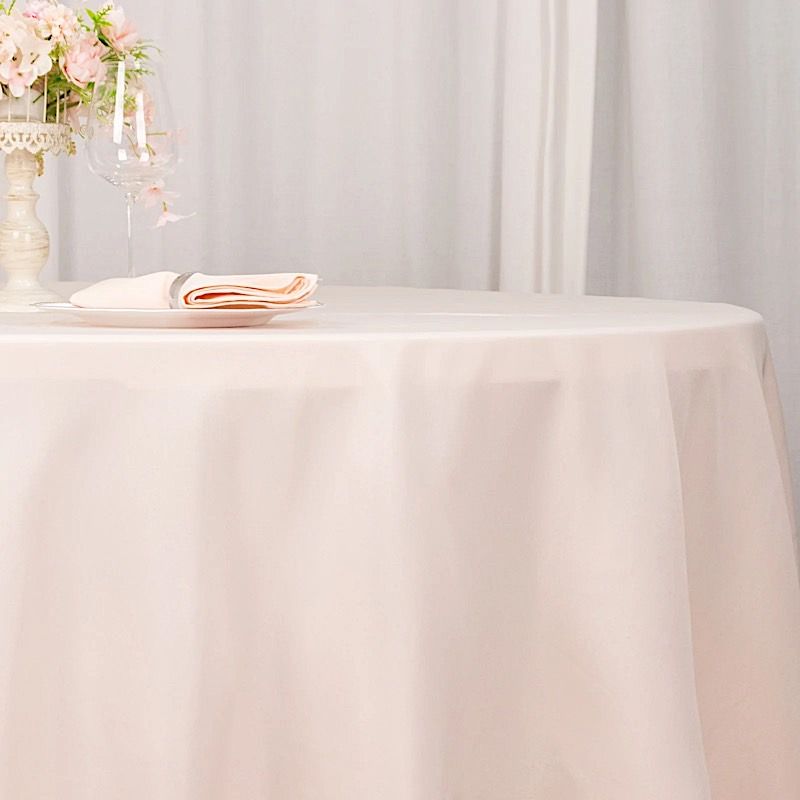Round 120" Premium High Quality Polyester Tablecloth Wedding Party Table Linens - Picture 21 of 163
