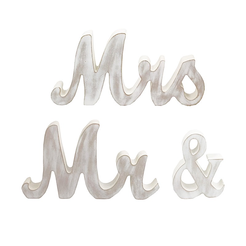 Glittered Wooden Mr & Mrs Freestanding Wedding Table Display Signs Party Events - Picture 12 of 19