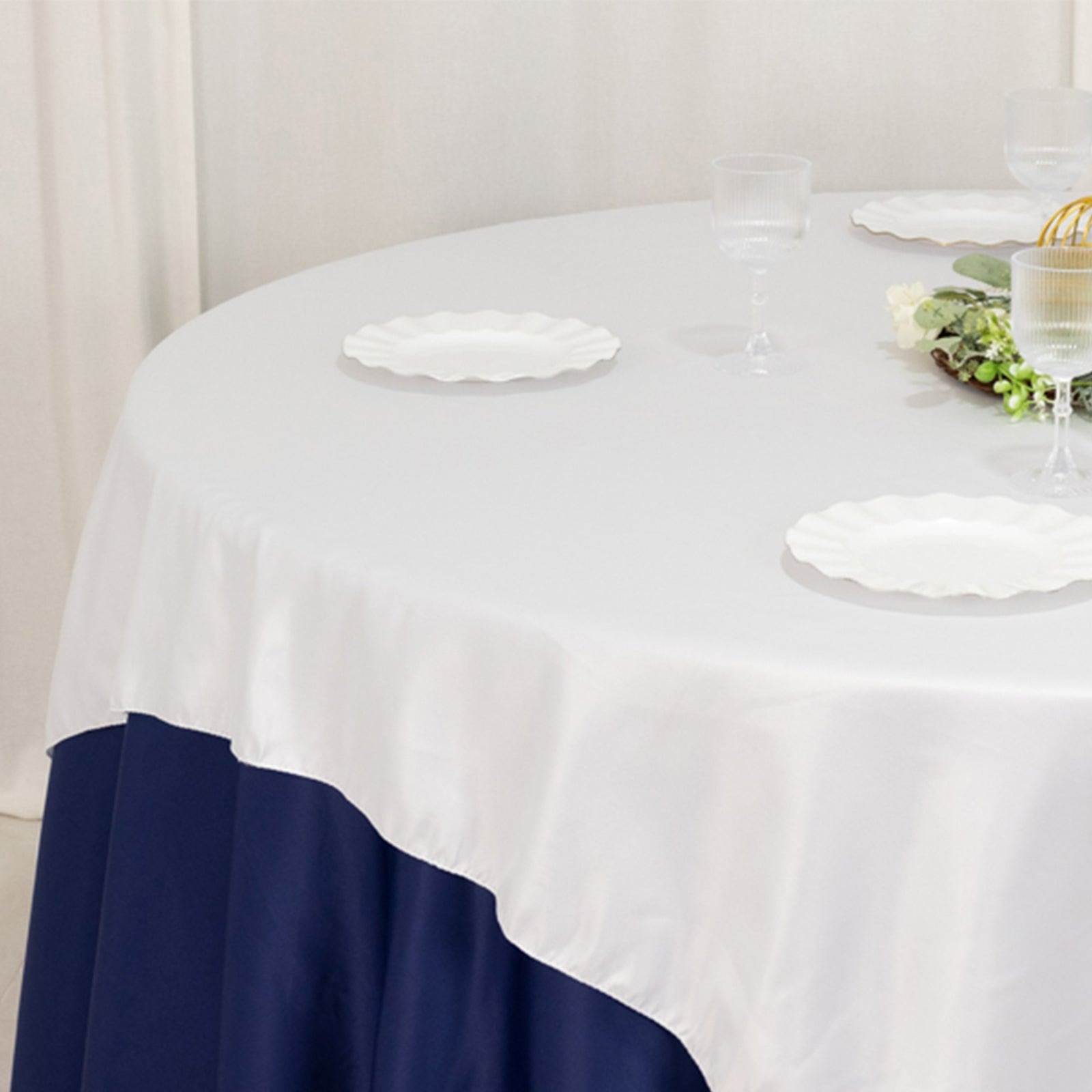 72" Square SATIN Table Overlay Smooth Finish Wedding Table Linens Decorations - Picture 168 of 171