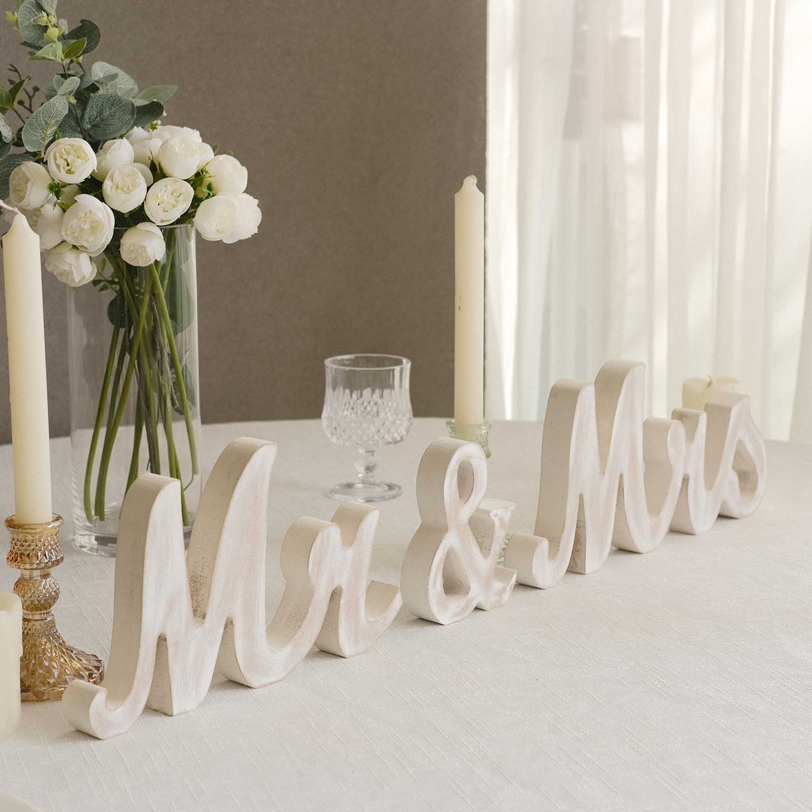 Glittered Wooden Mr & Mrs Freestanding Wedding Table Display Signs Party Events - Picture 16 of 19
