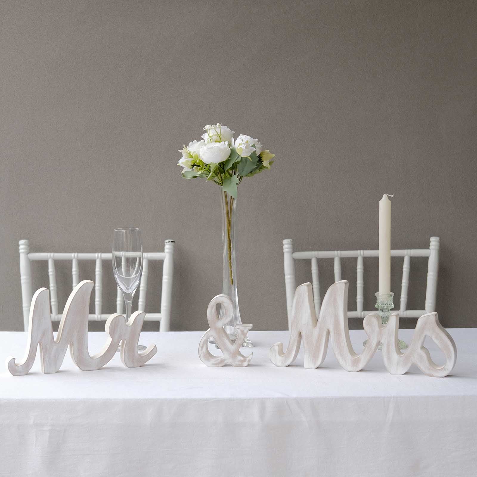 Glittered Wooden Mr & Mrs Freestanding Wedding Table Display Signs Party Events - Picture 18 of 19