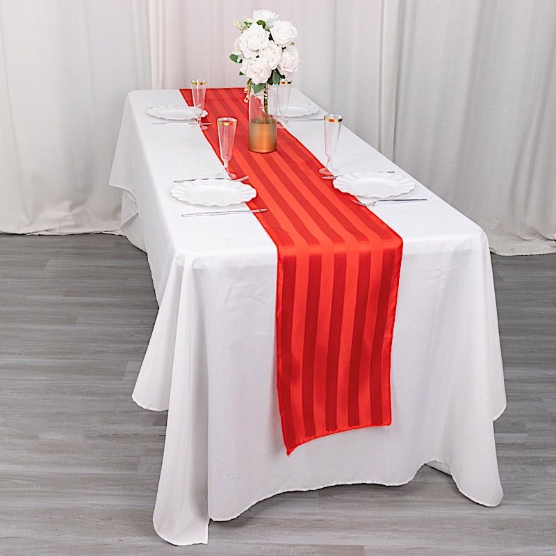 12x108 in Stripes Satin TABLE RUNNER Wedding Party Linens Events Decorations - Picture 37 of 65