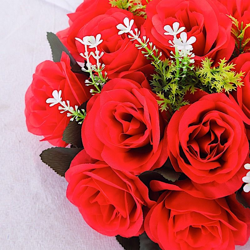 2 Bouquets 10" Silk Roses Artificial Flower Balls Wedding Party Home Decorations - Picture 16 of 34
