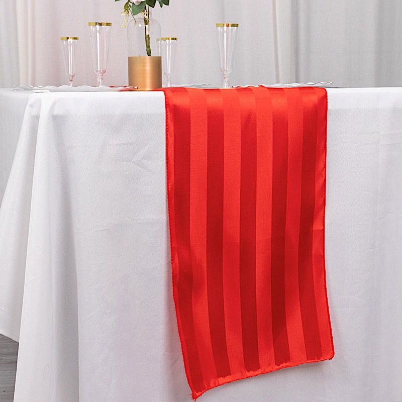 12x108 in Stripes Satin TABLE RUNNER Wedding Party Linens Events Decorations - Picture 38 of 65