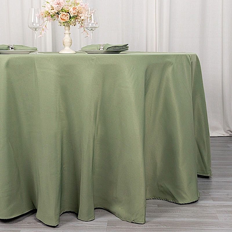 Round 120" Premium High Quality Polyester Tablecloth Wedding Party Table Linens - Picture 53 of 163