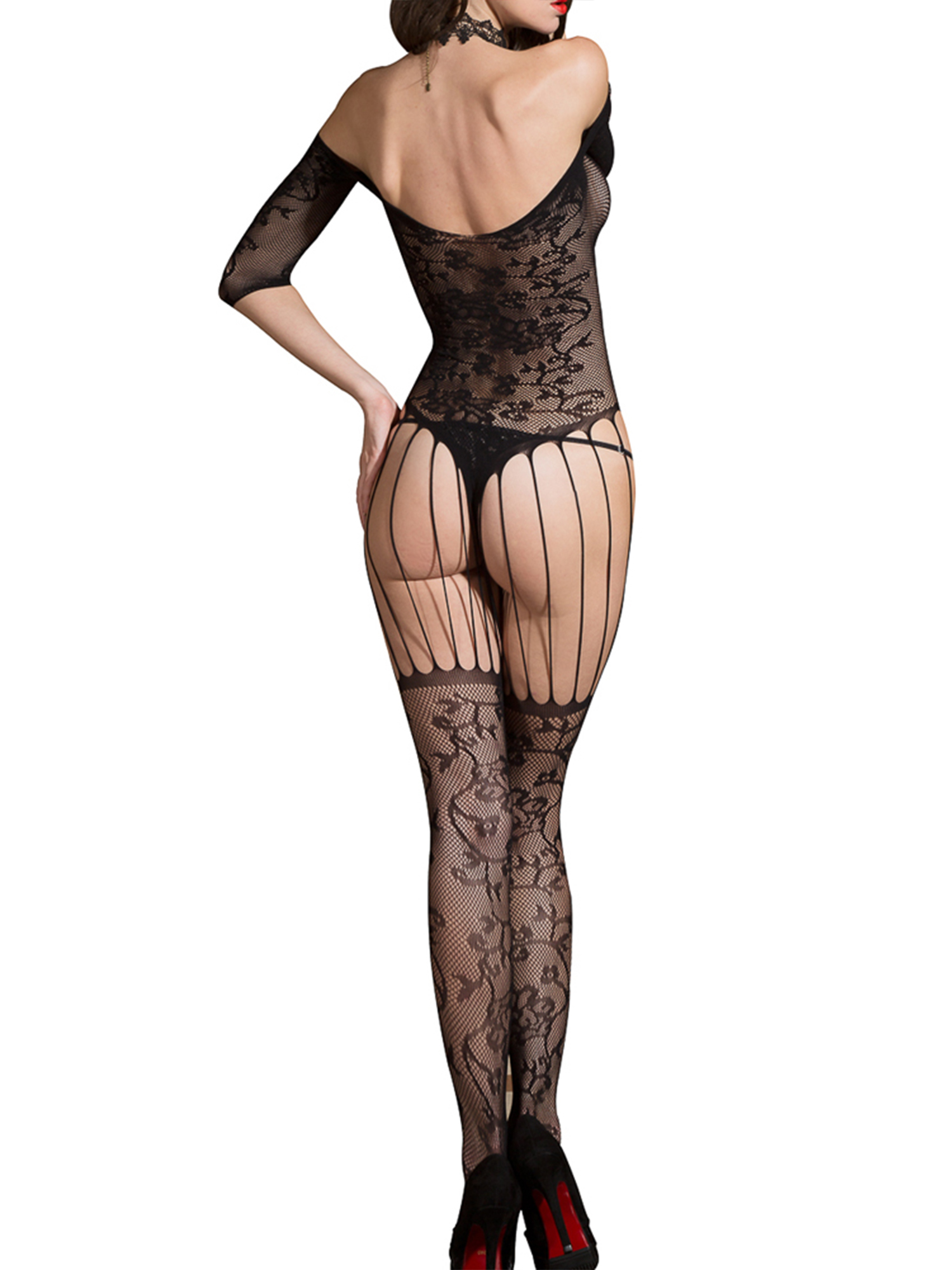 Women Sexy Lingerie Adult Sleepwear New Fishnet Body Stocking Bodysuit Babydoll - Picture 54 of 66