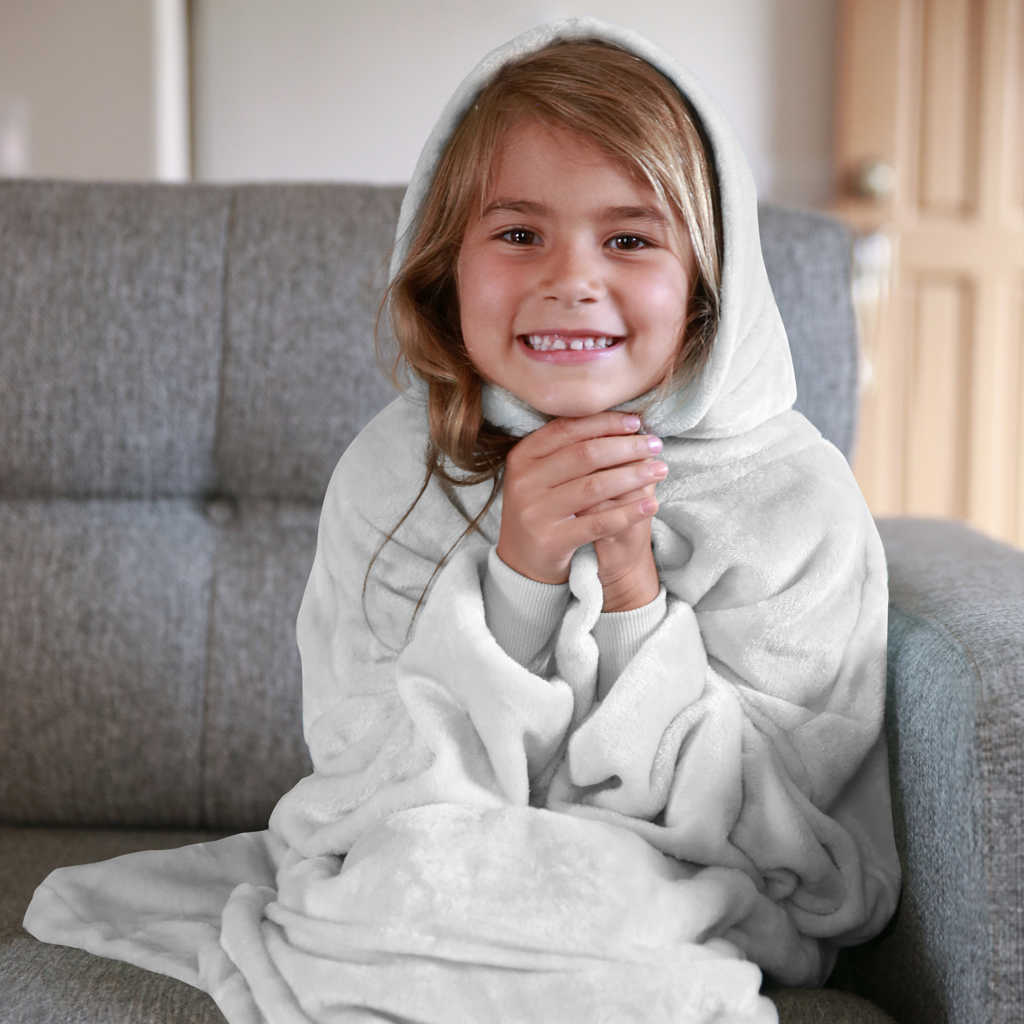 Oversized Hoodie Soft Warm Comfortable Fleece Blanket Sweatshirt for Adults Kids - 第 3/5 張圖片