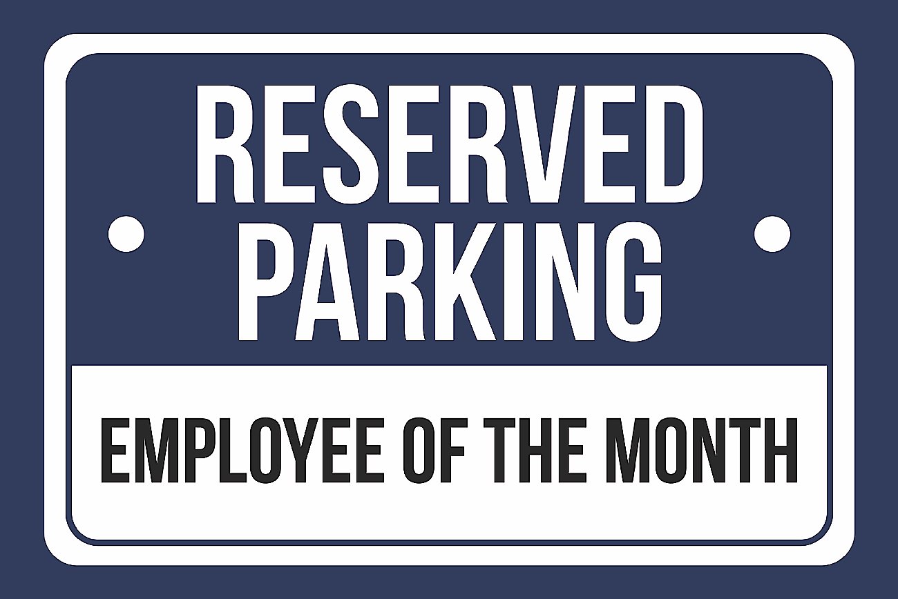 employees of the month print blue white and black notice plastic signs 12x18 employee of the month signs
