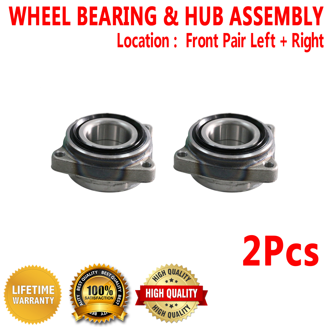 Image is loading 2X-Front-Left-Right-Wheel-Hub-Bearing-Assembly-