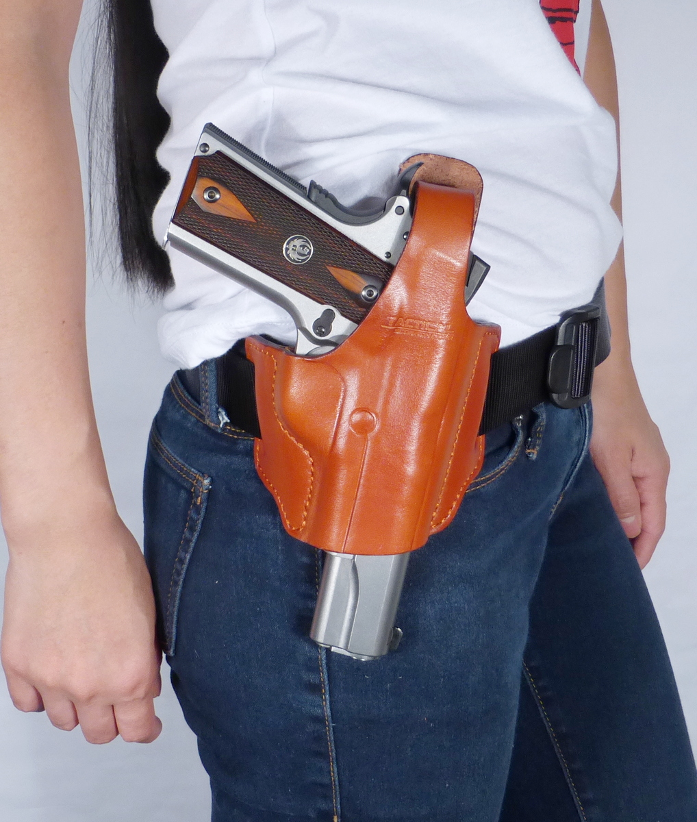 Leather Thumb  Holster Glock 19 23 32 CZ P10c-img-1