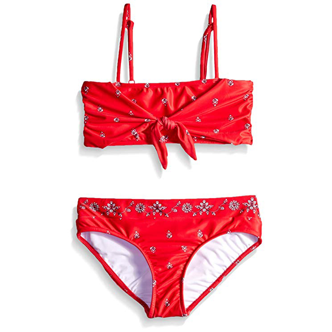 Seafolly Girls Tie Front Short Sleeve Tankini Swimsuit Set