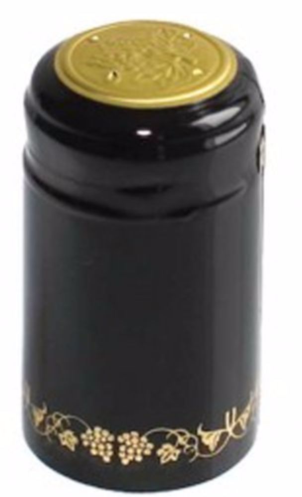 1 X Black/Gold Grapes PVC Shrink Capsules for Wine Making 30 per bag
