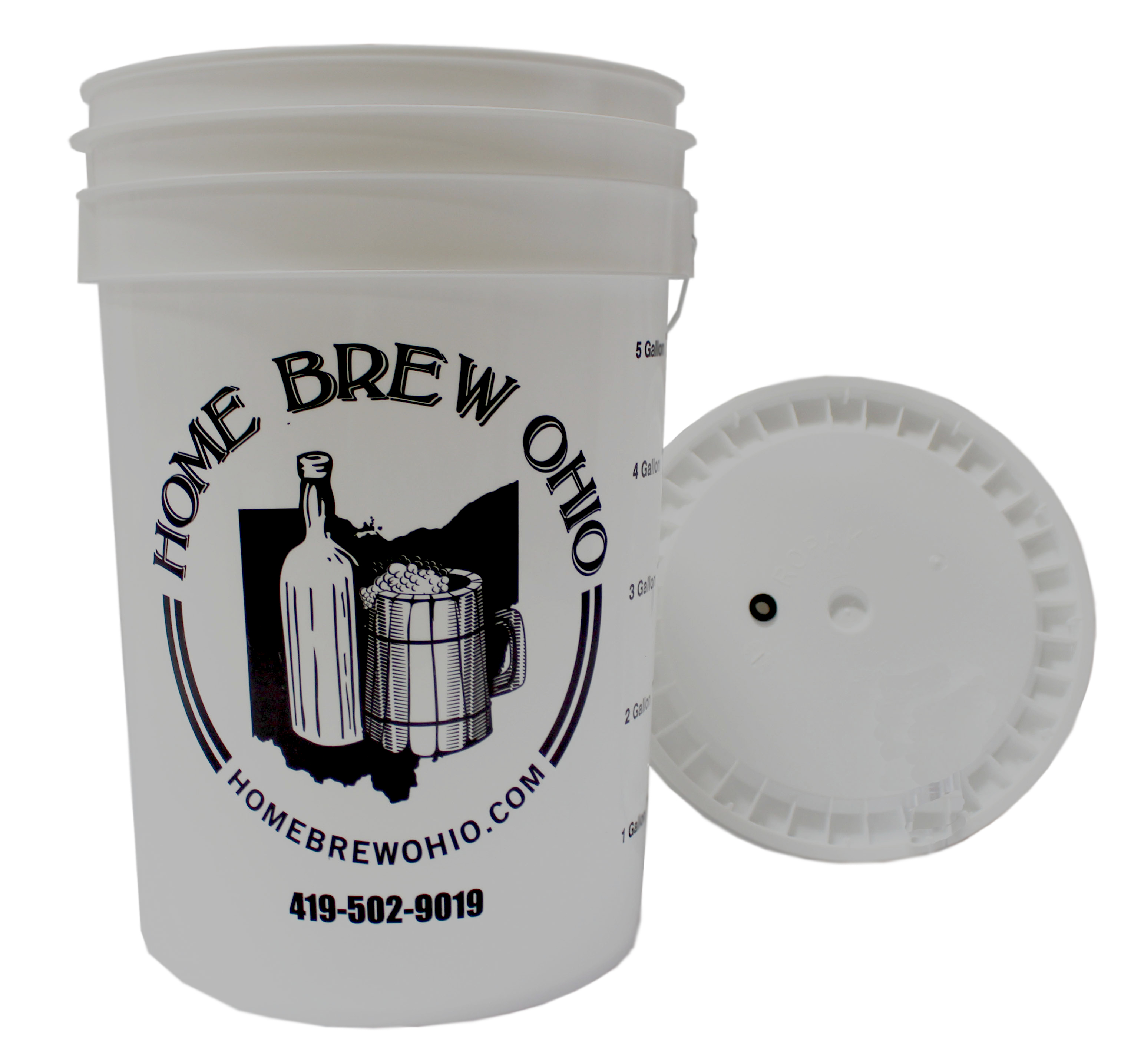 5 Litre Fermentation Bucket With Solid Lid - Food Grade Brewing Vessel For Wine, Cider, Mead-312182