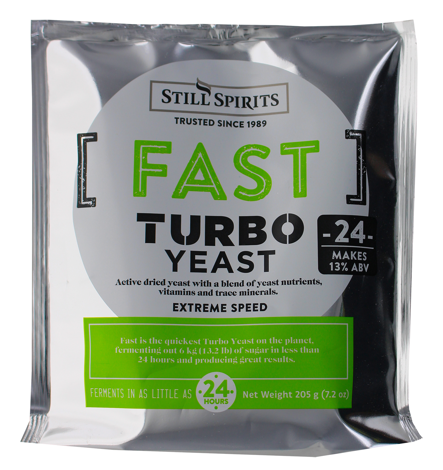 2 Packs 24 Hour Turbo Yeast w// AG Moonshine Alcohol Whiskey Rum Vodka 6.5 gal