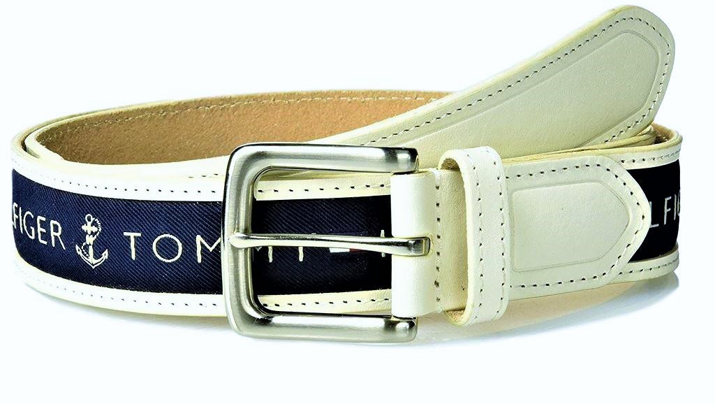 tommy hilfiger men's ribbon inlay belt