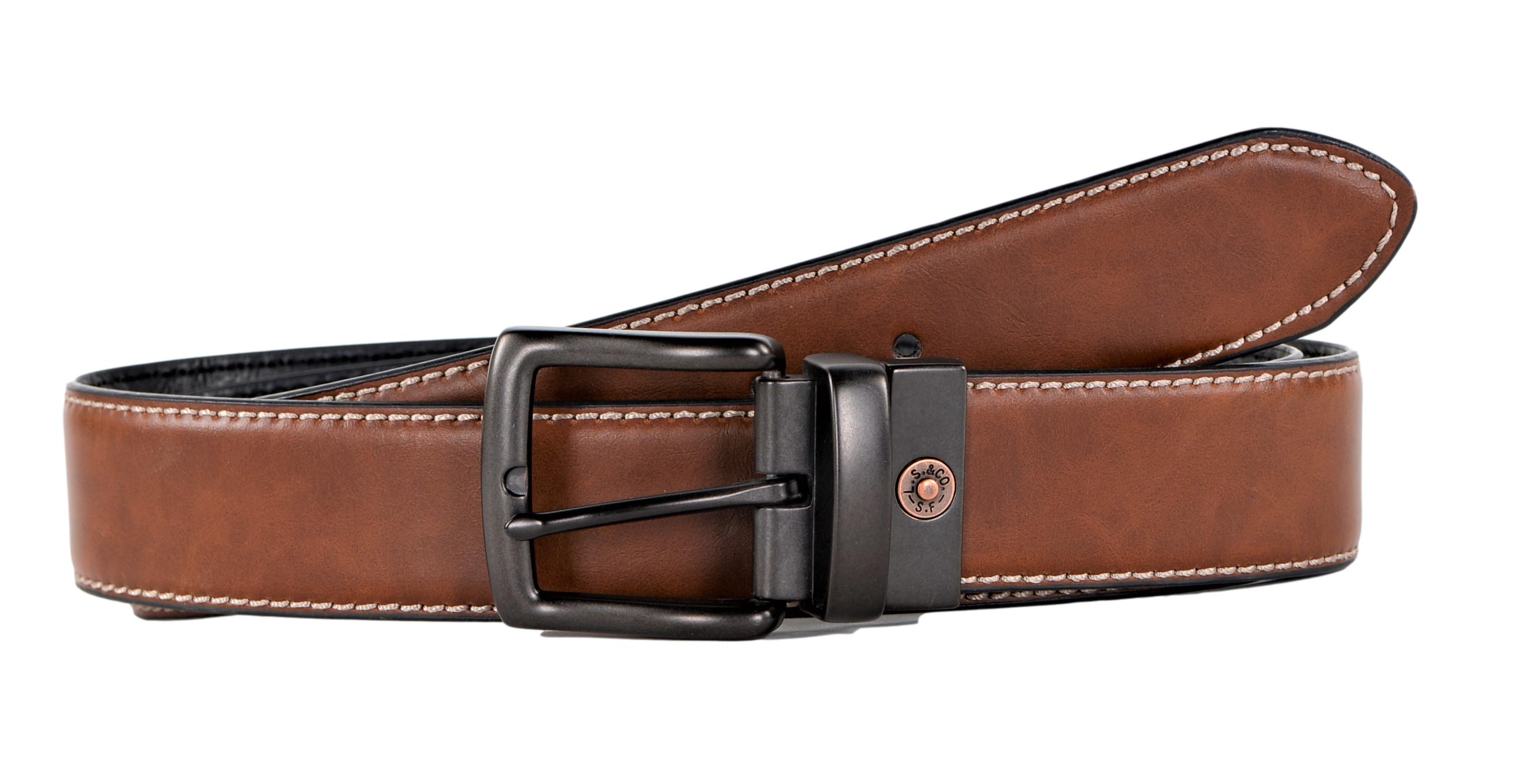 Levi's Men's 38MM Wide Reversible Belt with Contrast Stitch Tan Black eBay