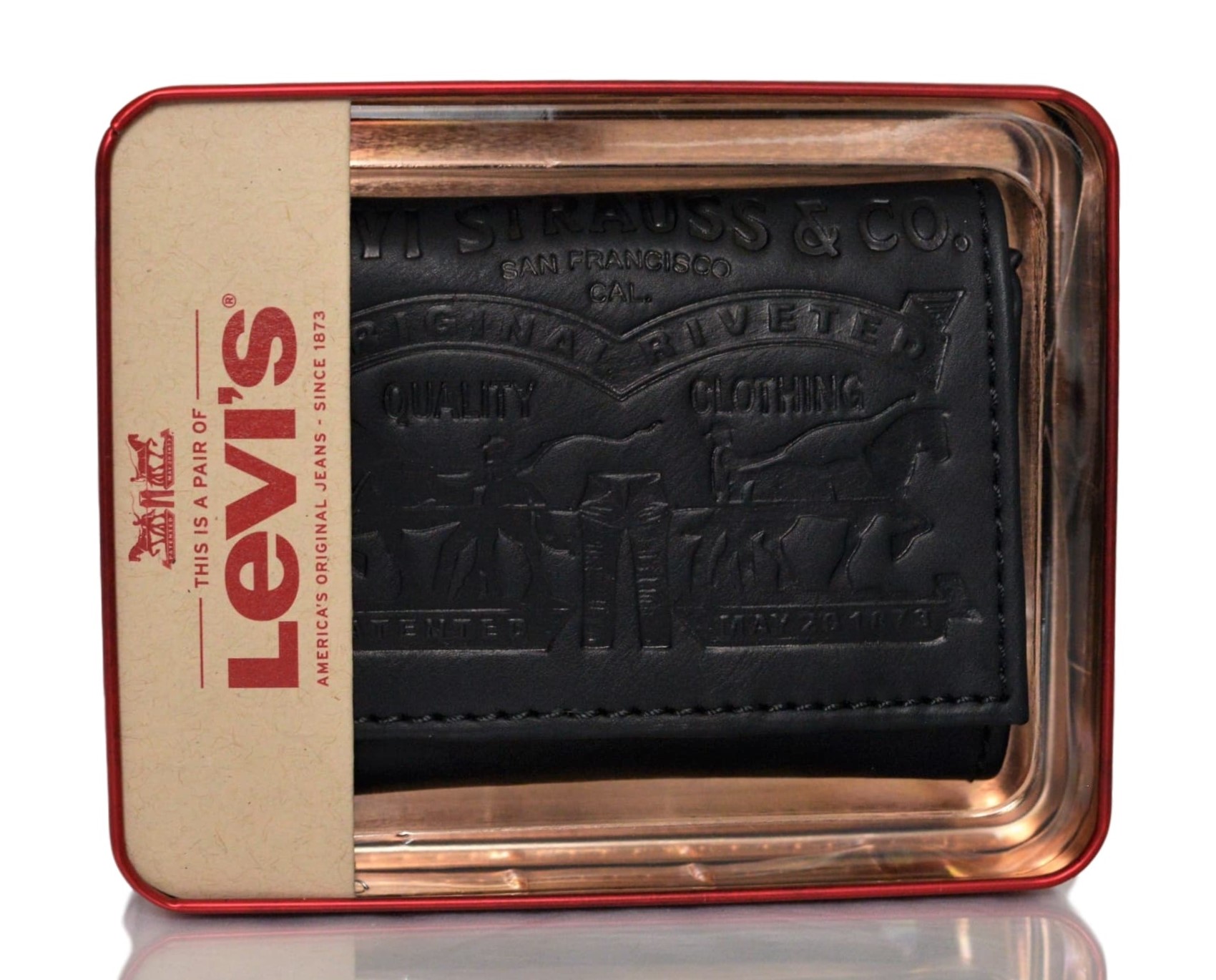 Levi's Men's Leather Credit Card Wallet 