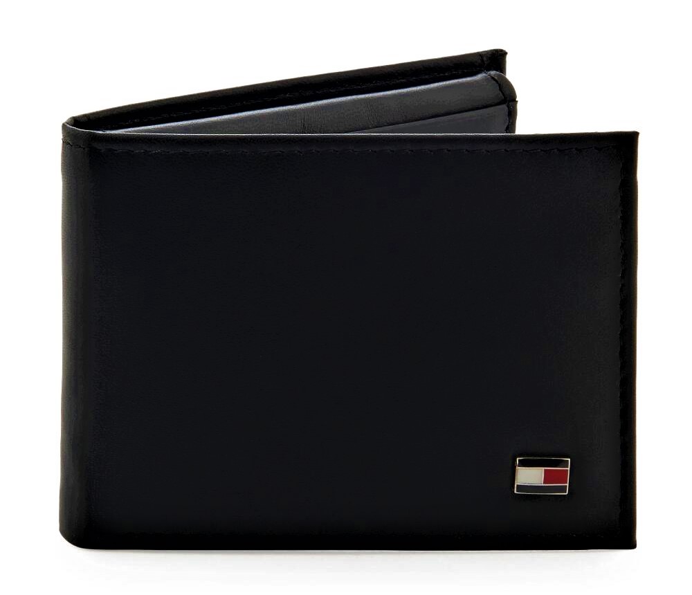Tommy Hilfiger Men's Genuine Leather Slim Oxford Bifold Wallet Black eBay