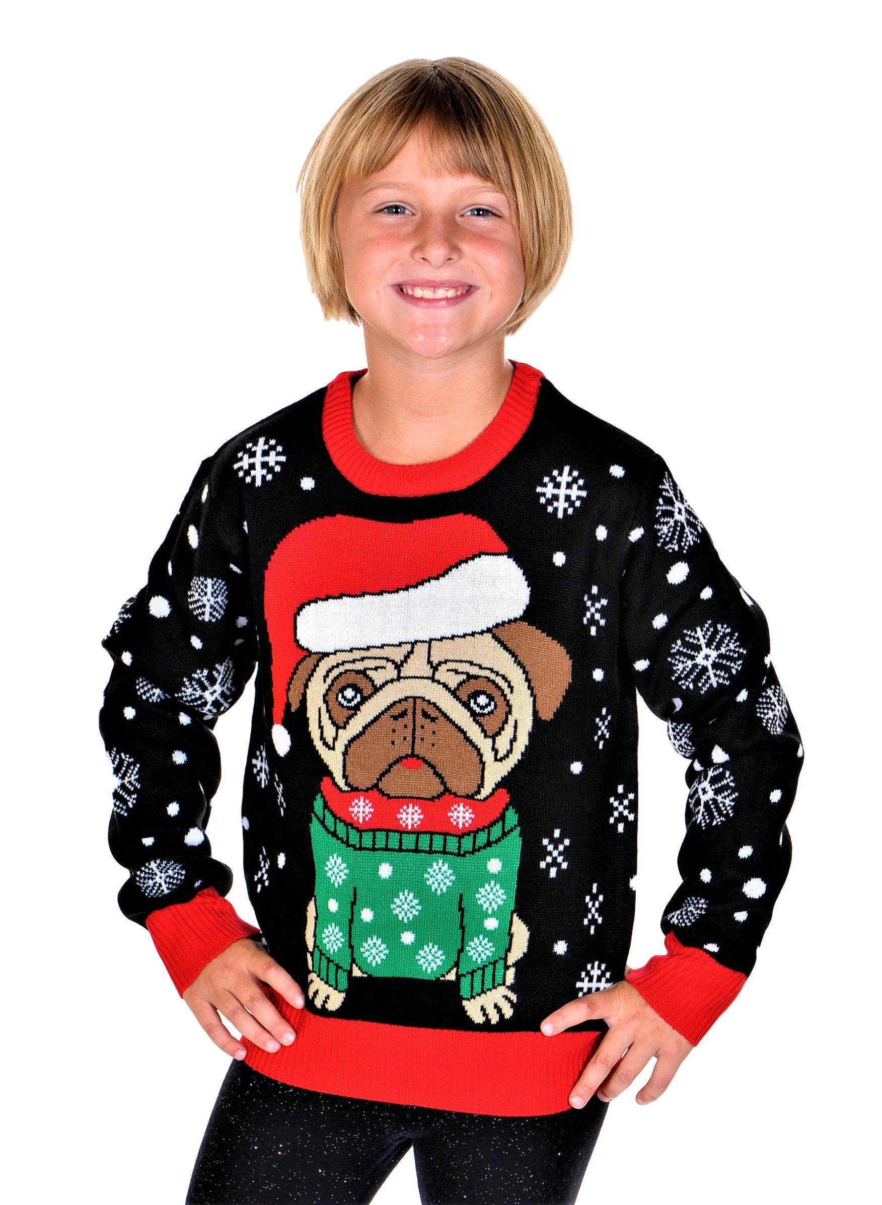 black pug christmas sweater
