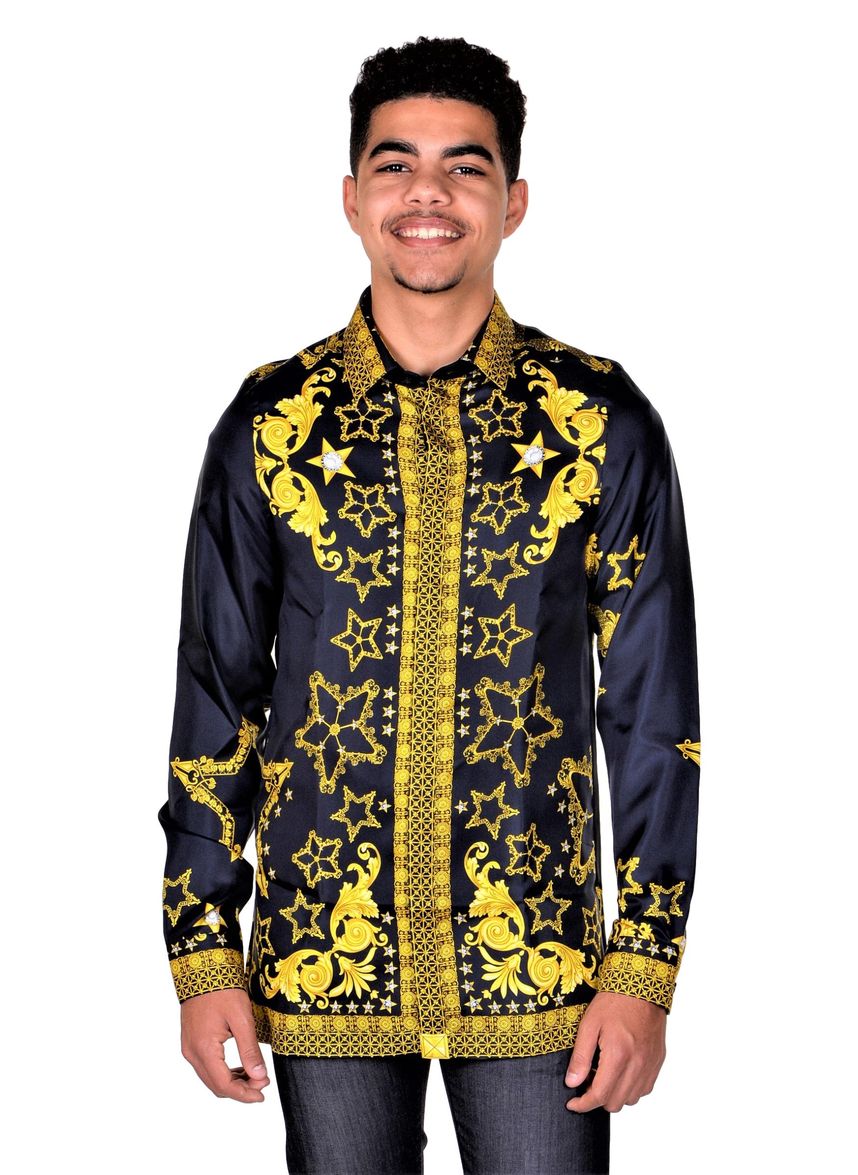 camisa versace estampada