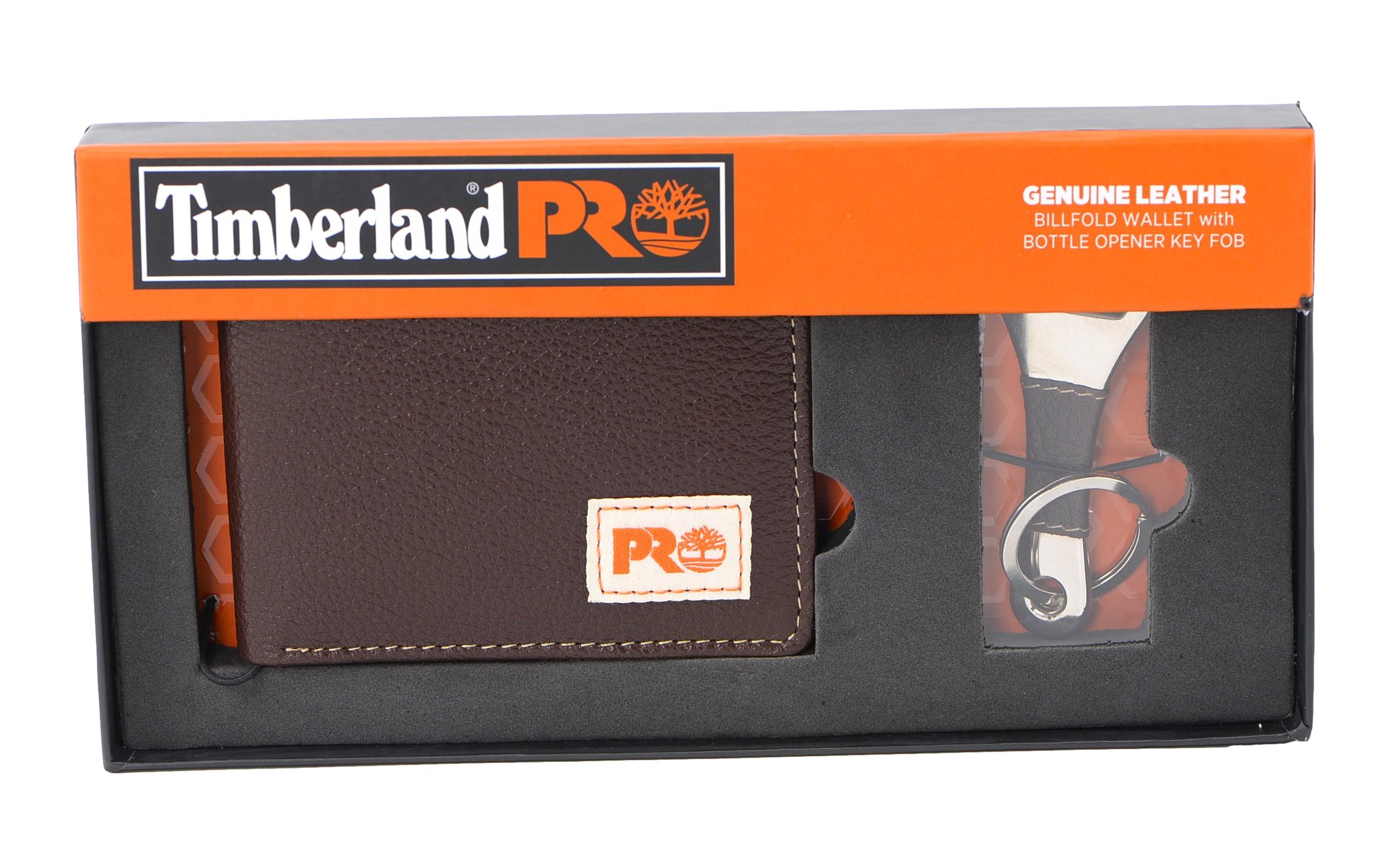 Timberland PRO Men's Genuine Leather Bifold Wallet with Bottle Opener Key FOB - Picture 11 of 15