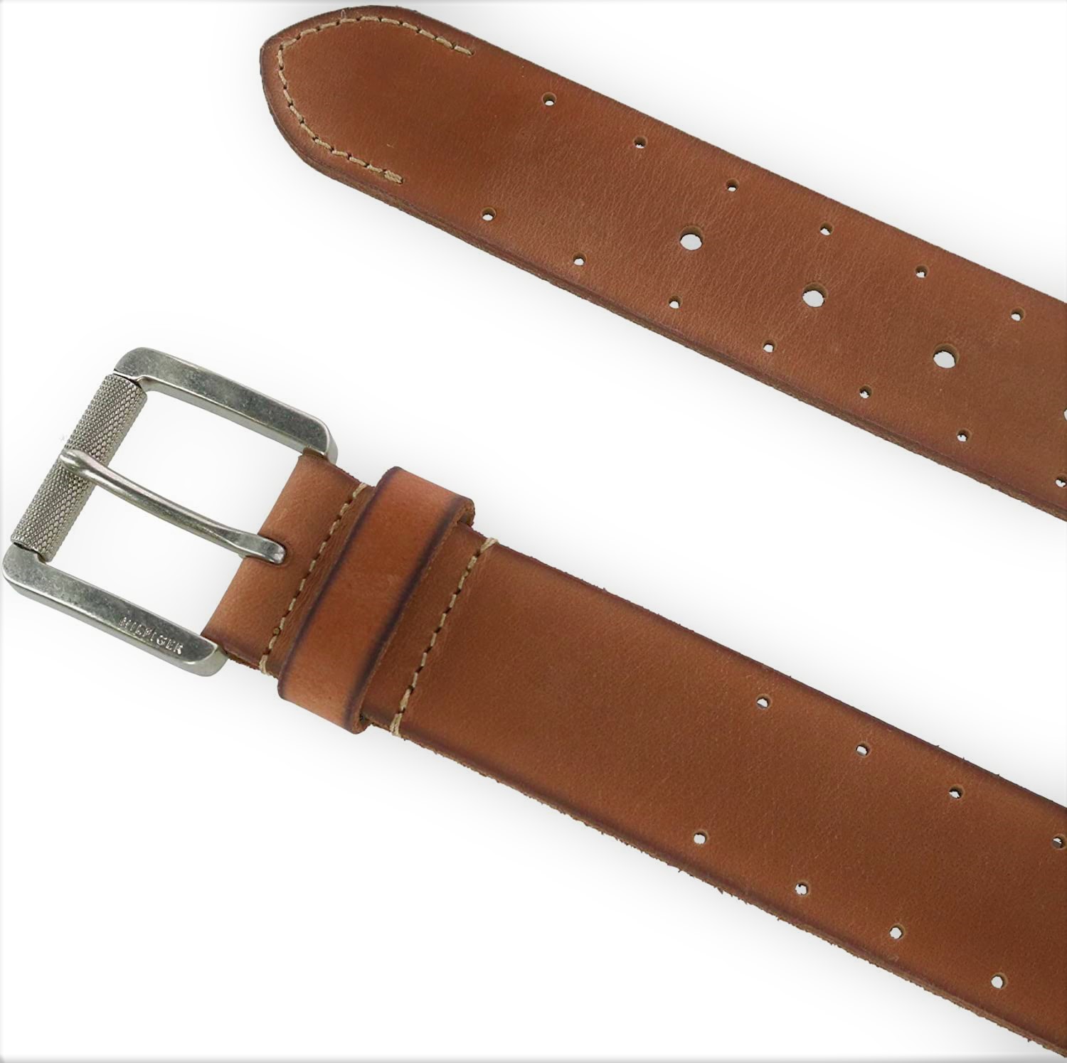 Tommy Hilfiger Men's 38MM Leather Bridle Belt with Perforations