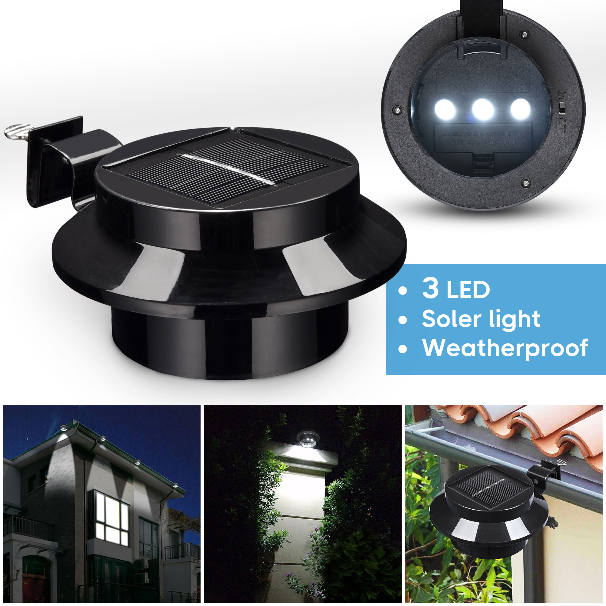LED Solar Power Security Lamp Light Outdoor Garden Yard Street Wall Waterproof - Picture 14 of 21