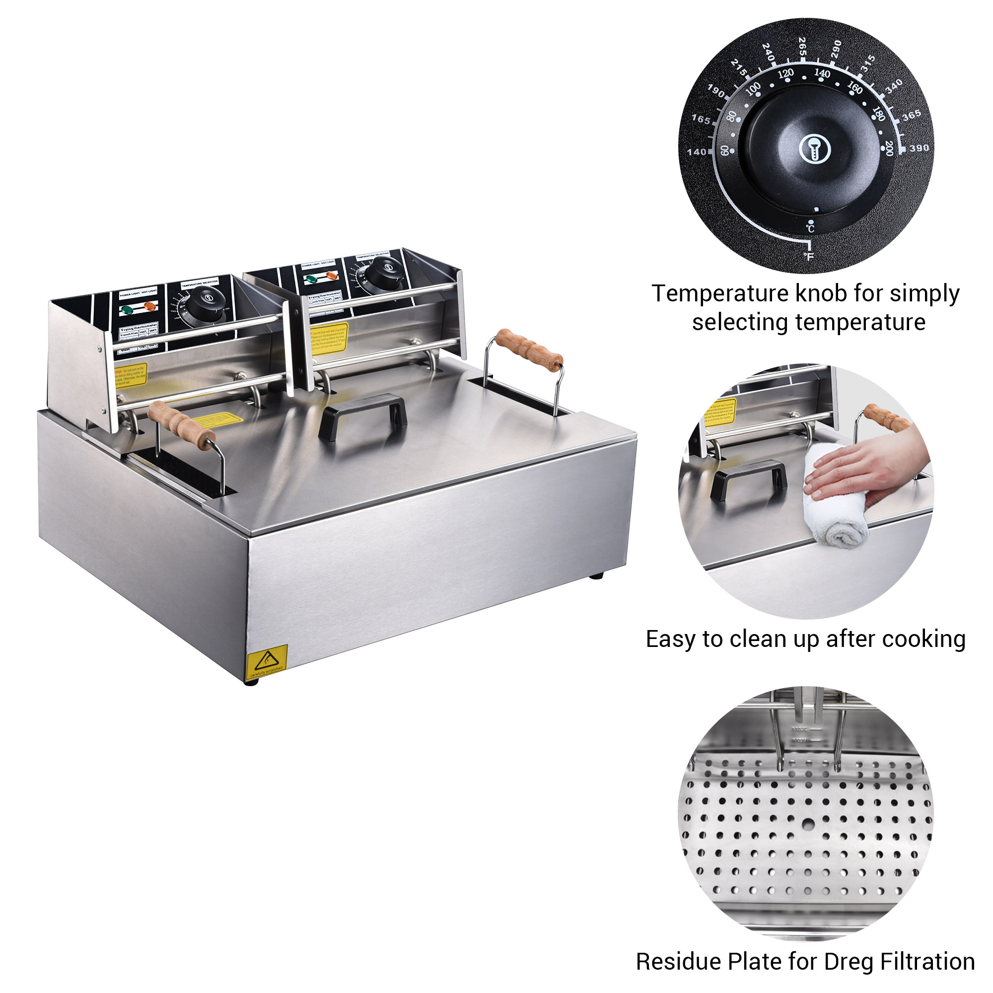 Commercial Electric Deep Fryer French Fry Bar Restaurant Tank w