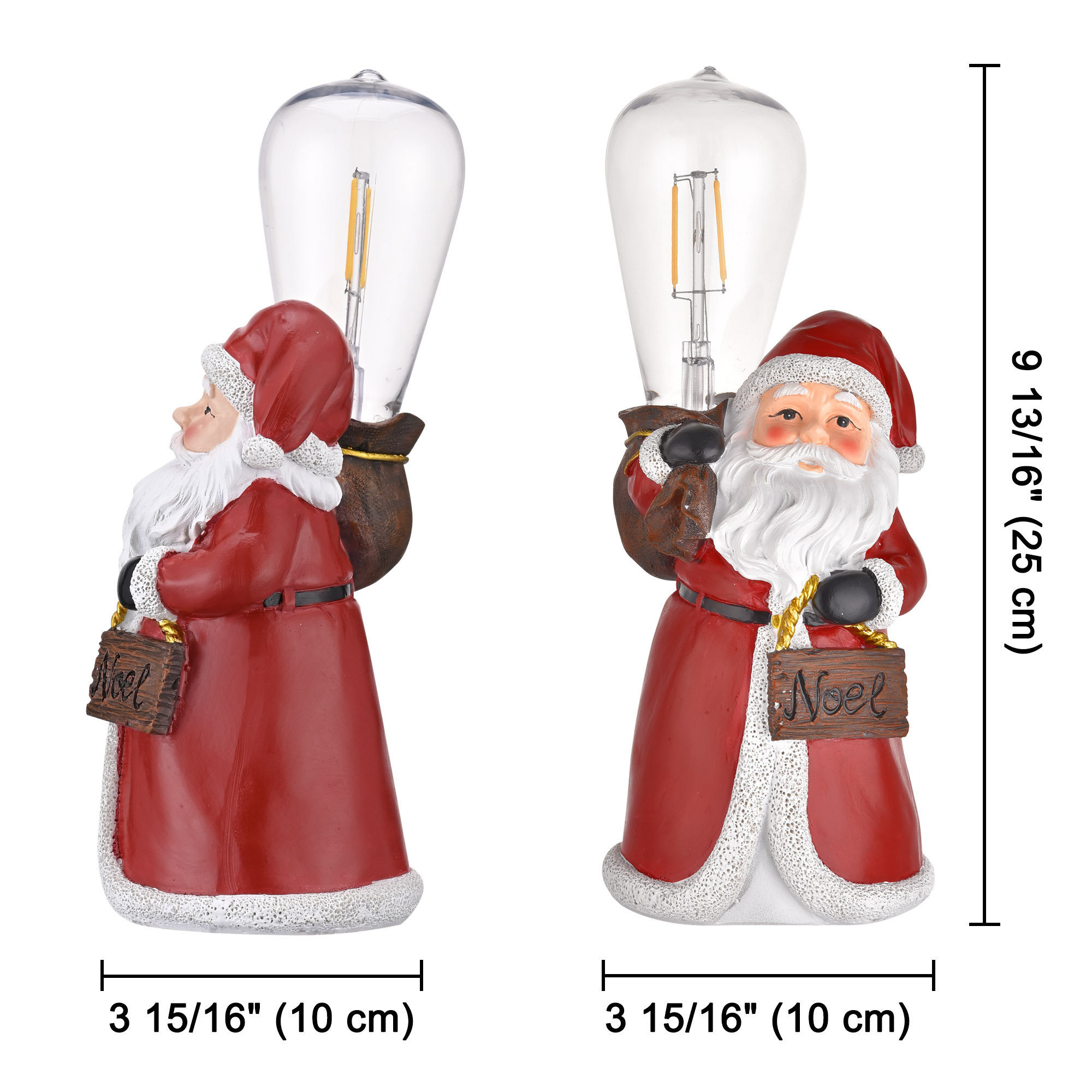 Christmas Tabletop Decoration Santa Claus with LED Lamp Party
