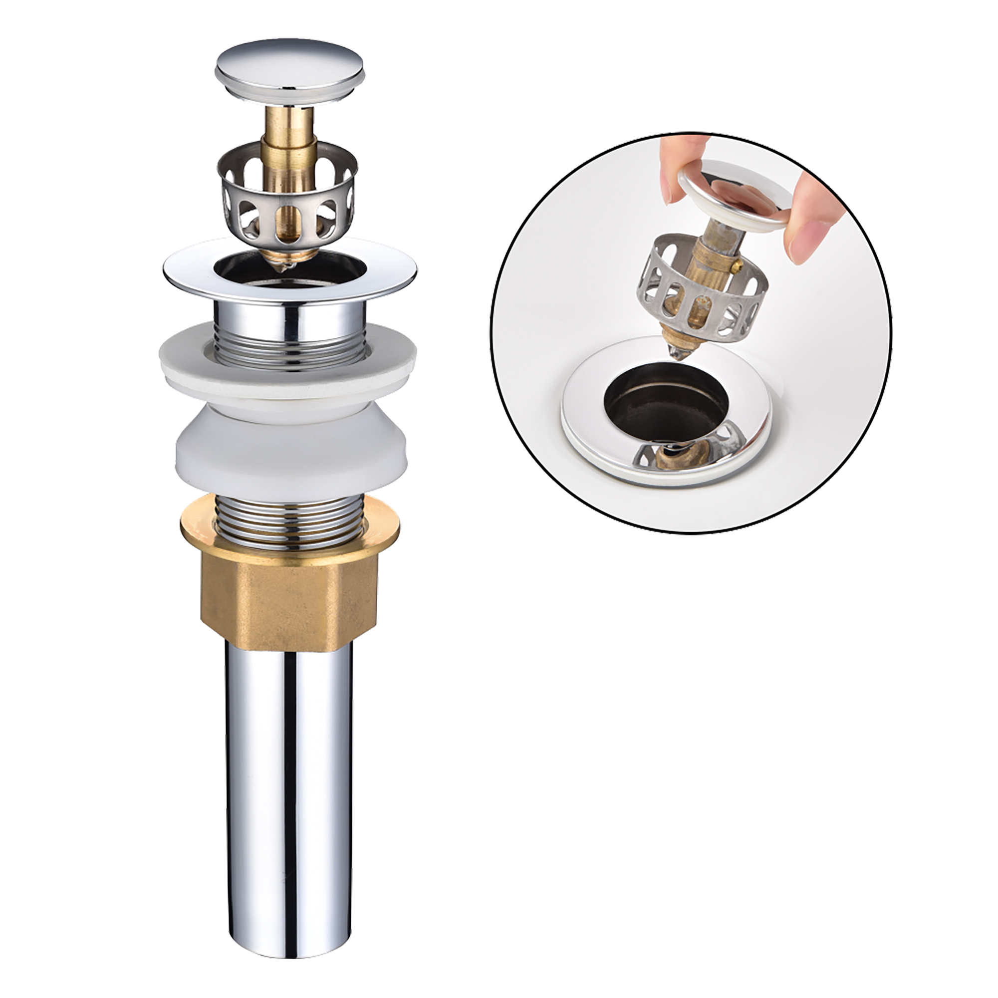 Aquaterior Bathroom Ceramic Countertop Vessel Sink Basin w/ Faucet Pop Up Drain - Picture 35 of 70