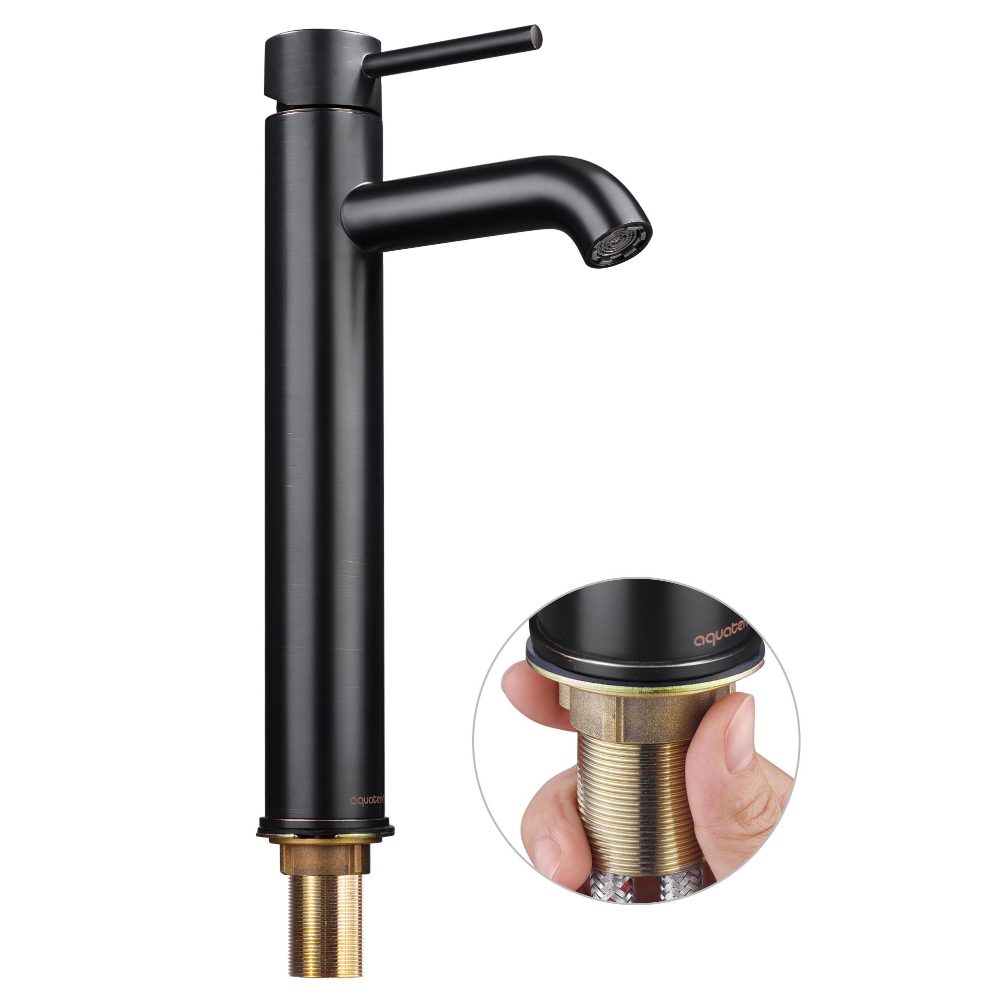 Aquaterior Bathroom Ceramic Countertop Vessel Sink Basin w/ Faucet Pop Up Drain - Picture 44 of 70