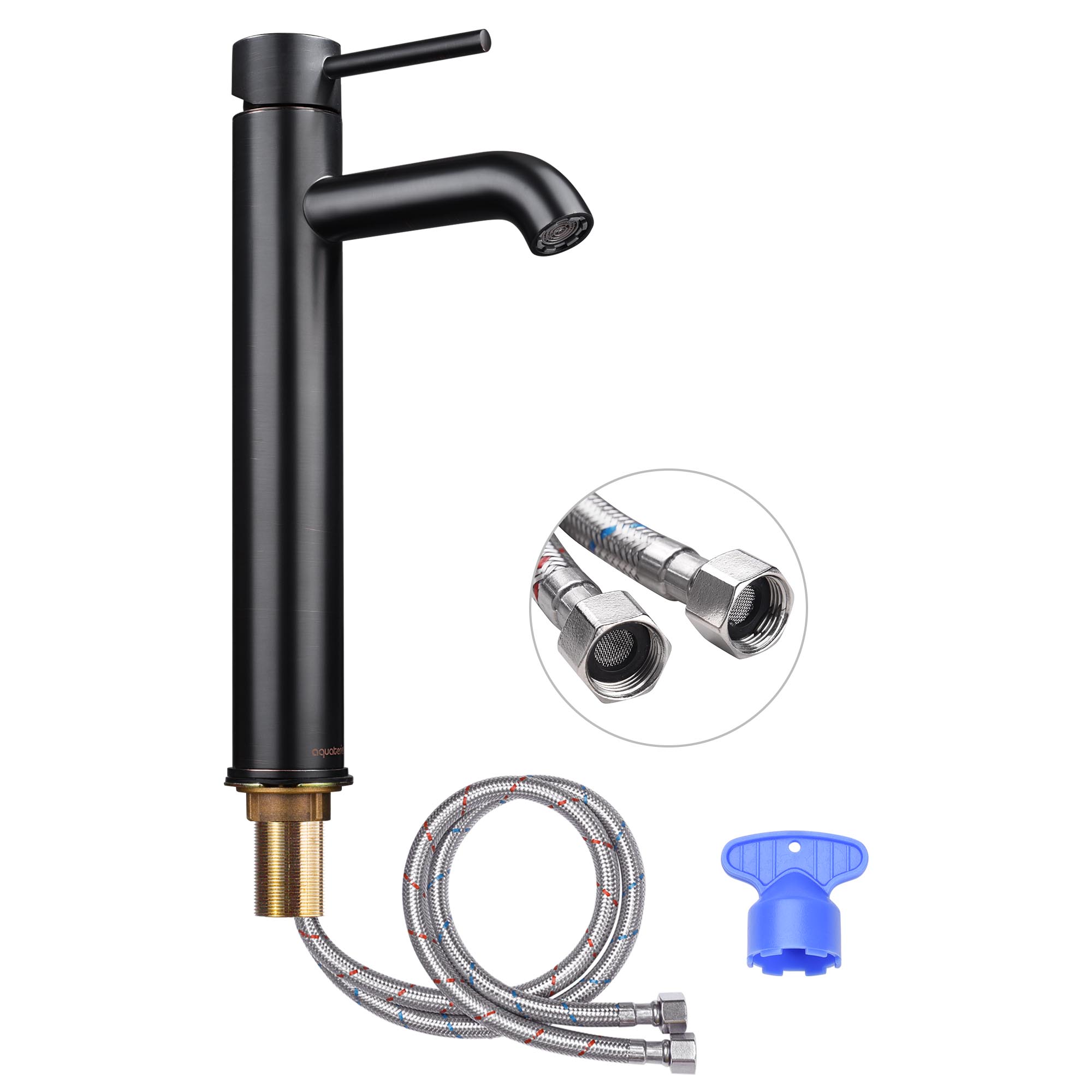 Aquaterior Bathroom Ceramic Countertop Vessel Sink Basin w/ Faucet Pop Up Drain - Picture 45 of 70