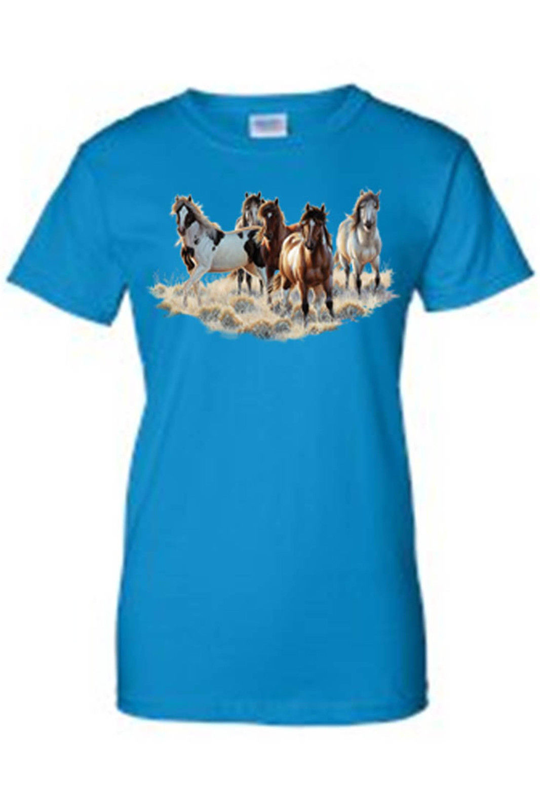 JUNIORS TSHIRT Pack of Wild Horses MUSTANG FREEDOM RUNNING ANIMAL