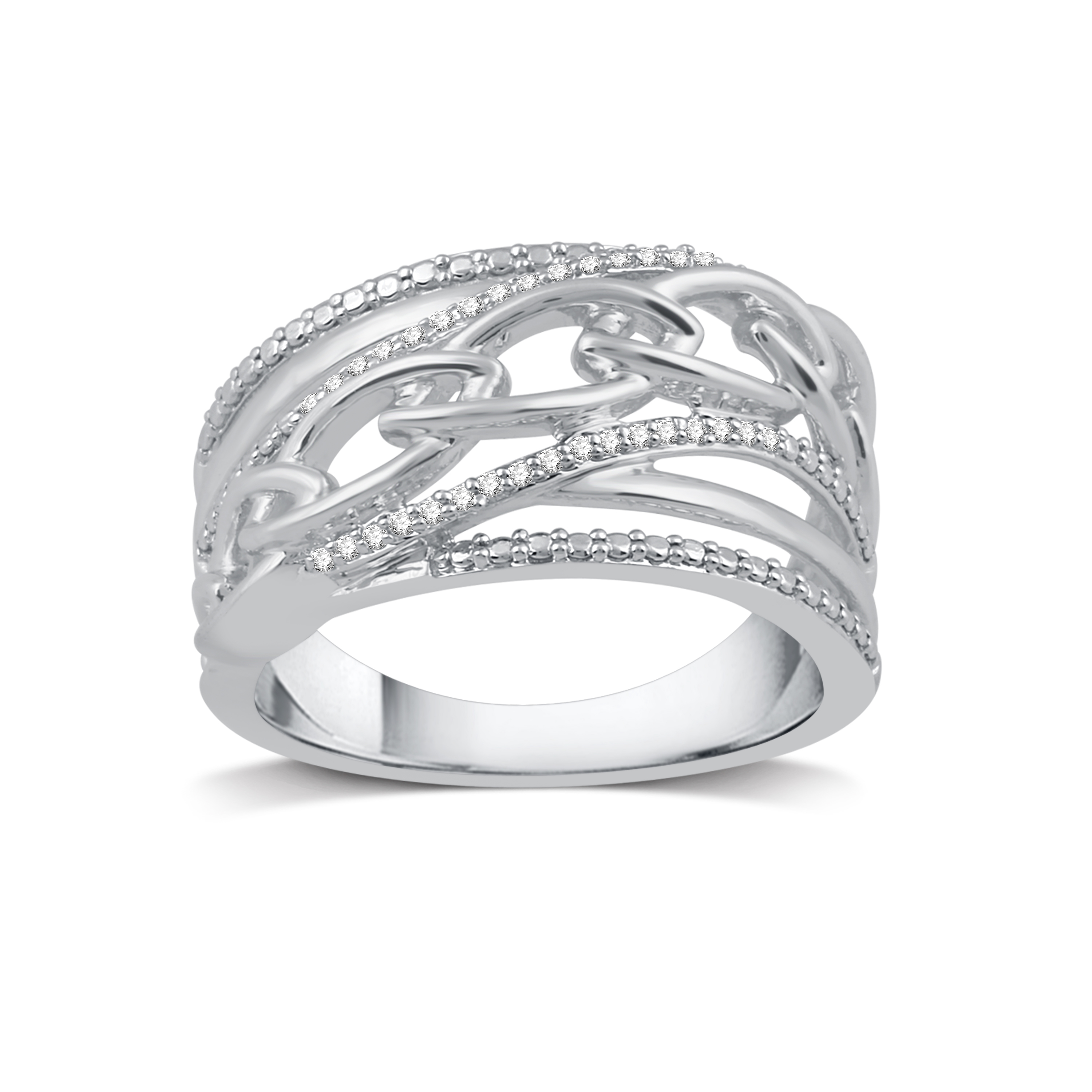 Diamond Sterling Silver Anniversary Band DeCarat 1//8 CT.T.W
