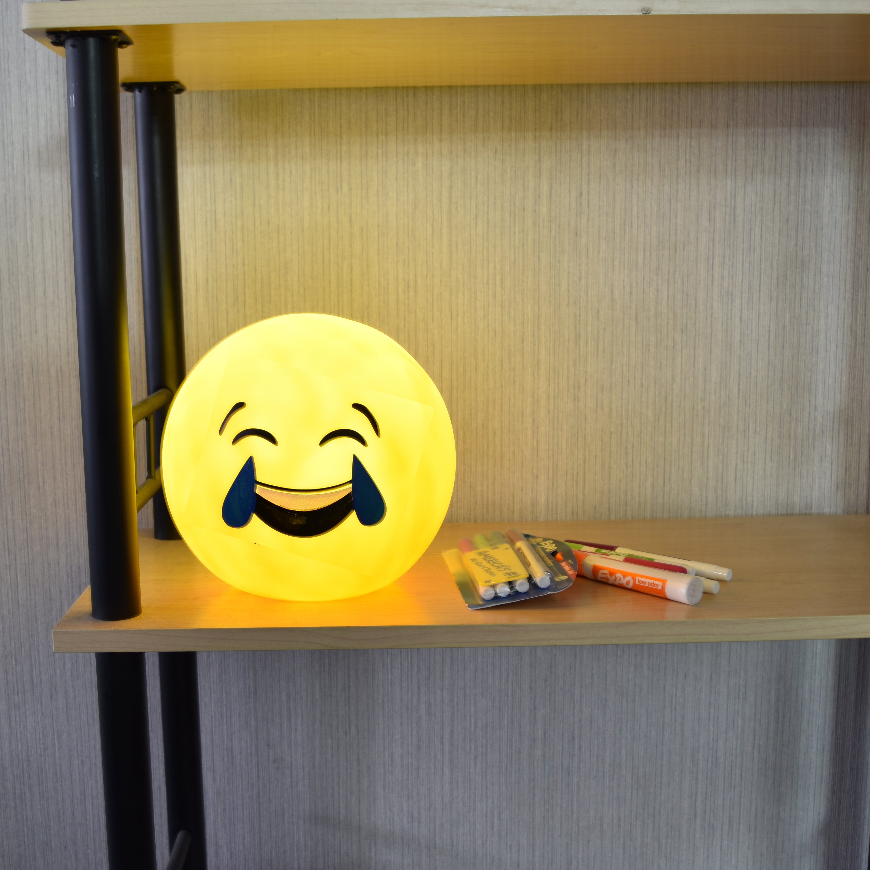 Emoji LED Night Light Desk Table Lamp, Yellow, Choice of Size and Face